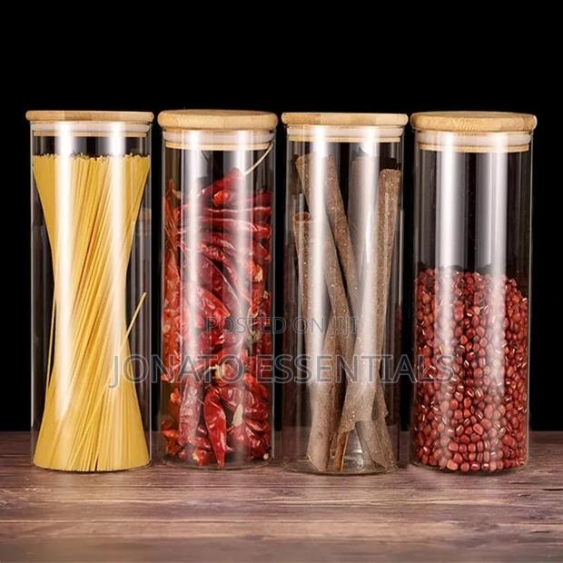 2l Airtight Glass Food Storage Jars With Wooden Lids