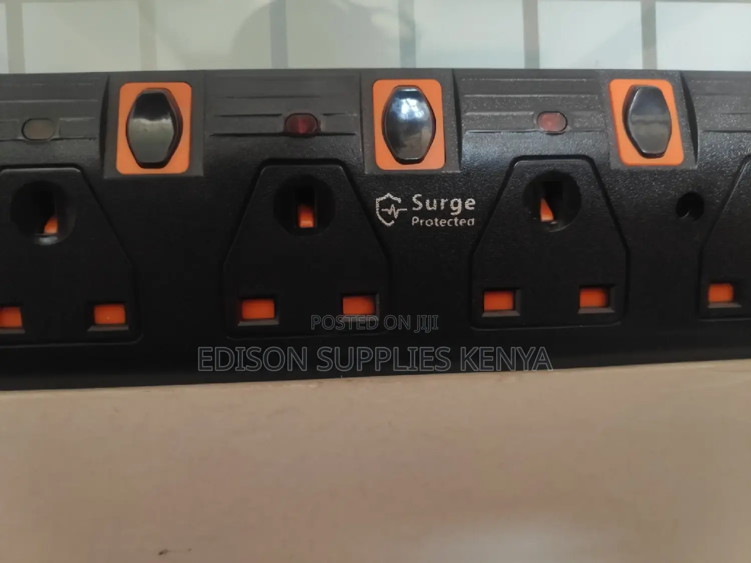 HTG Extension Cable With USB Ports 4 Way BLACK Surge Protect