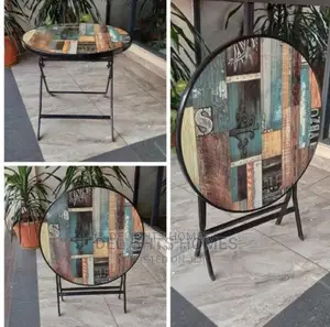 Foldable Table With Wooden Top