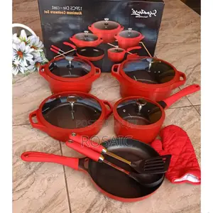 Signature 12pcs Nonstick Cookware (Red,)