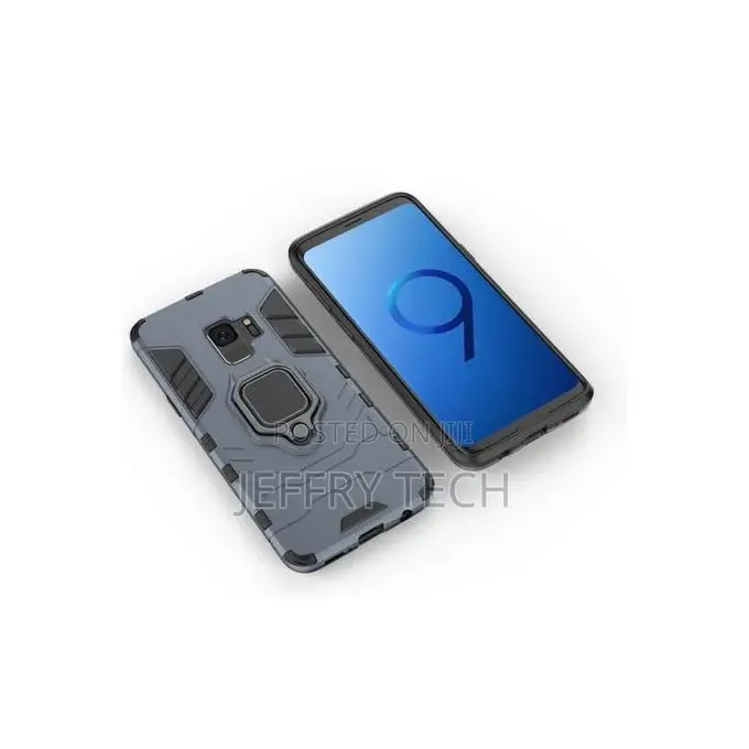 Generic Ring Shockproof Cover for Samsung S9 Plus-Blue