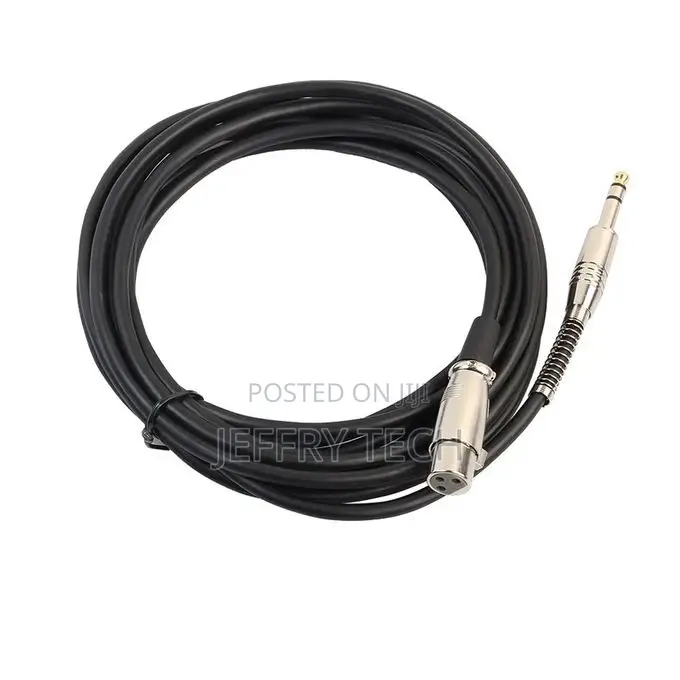 Male Stereo Turn Card Farmer Microphone Cable Blac