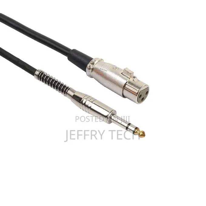 Male Stereo Turn Card Farmer Microphone Cable Blac