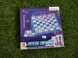 Gold Light Crystal Chess Set Board Game ( 22 by 22cm)