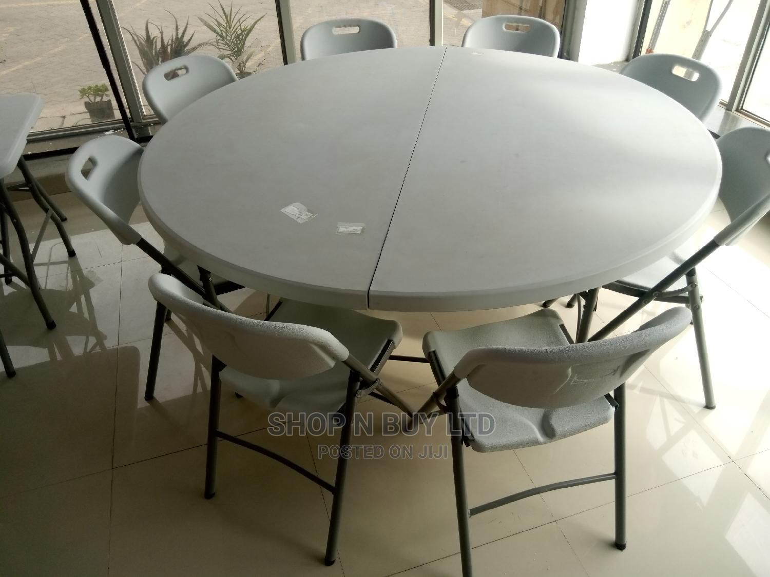 Large Round Tables and Foldable Chairs in Nairobi Central Furniture