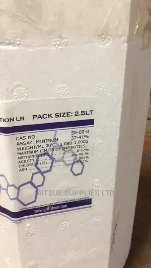 Formaldehyde Solution 37-41% (Formalin) 2.5L Griffchem