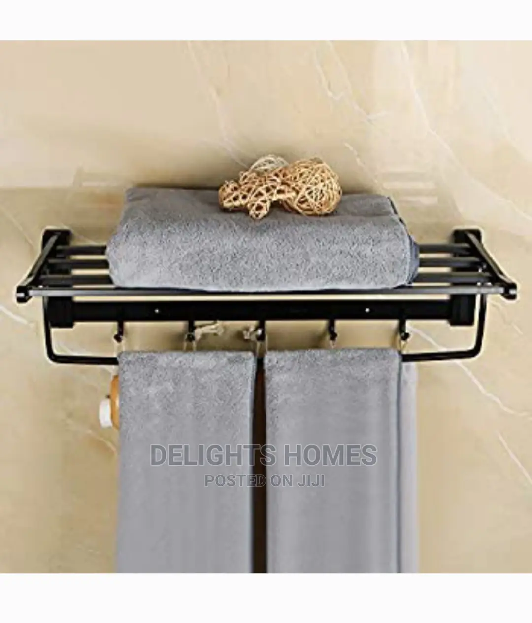 Black Metalic 55cm Bathroom Towels Rack