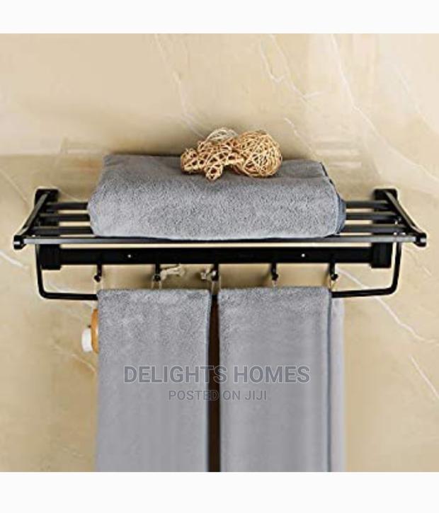 Black Metalic 55cm Bathroom Towels Rack