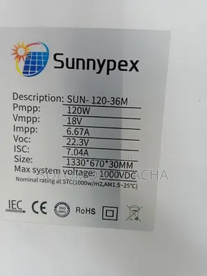 Sunnypex 120w/12v Solarpanel