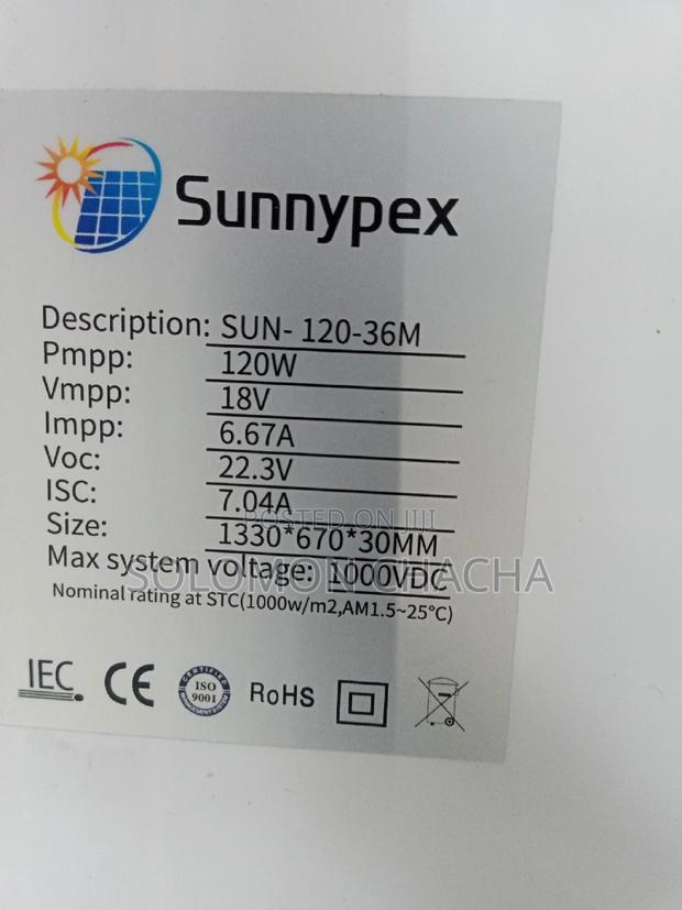 Sunnypex 120w/12v Solarpanel - thumbnail 3