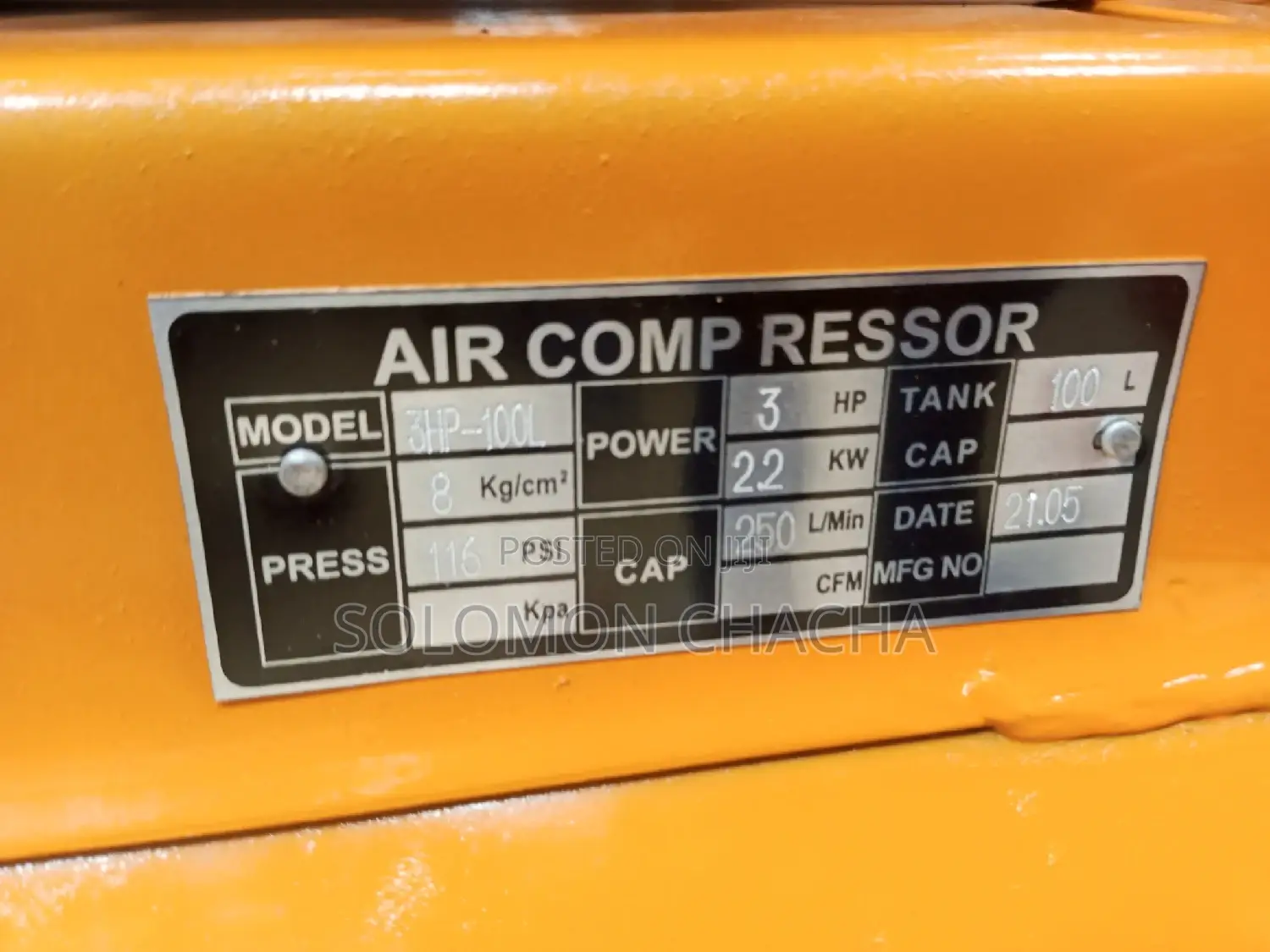 Girasol 100L 3HP With Double Piston Air Compressor