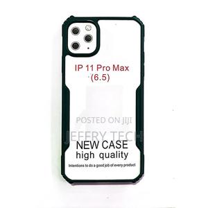 Cover for iPhone 11 Pro Max Clear Black Rubber Edges - thumbnail 2