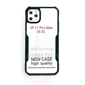 Cover for iPhone 11 Pro Max Clear Black Rubber Edges