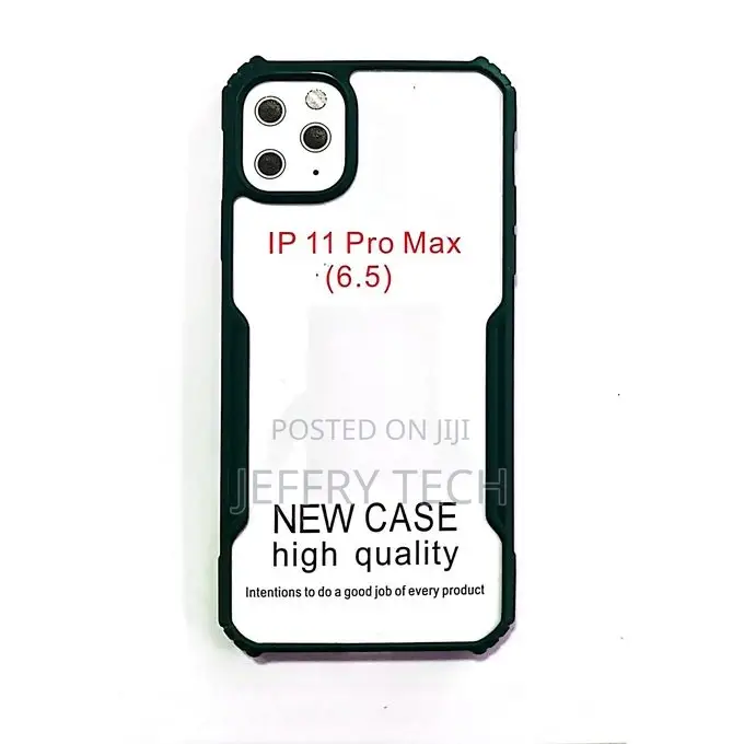 Cover for iPhone 11 Pro Max Clear Black Rubber Edges