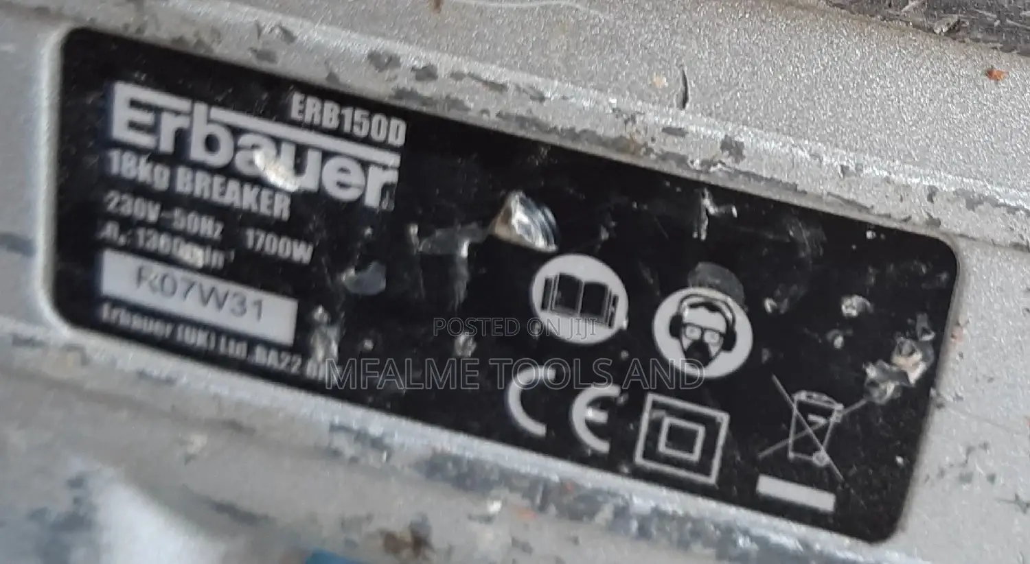 Jack Hammer - Erbauer 1700W Concrete/Stone Breaker Ex-uk