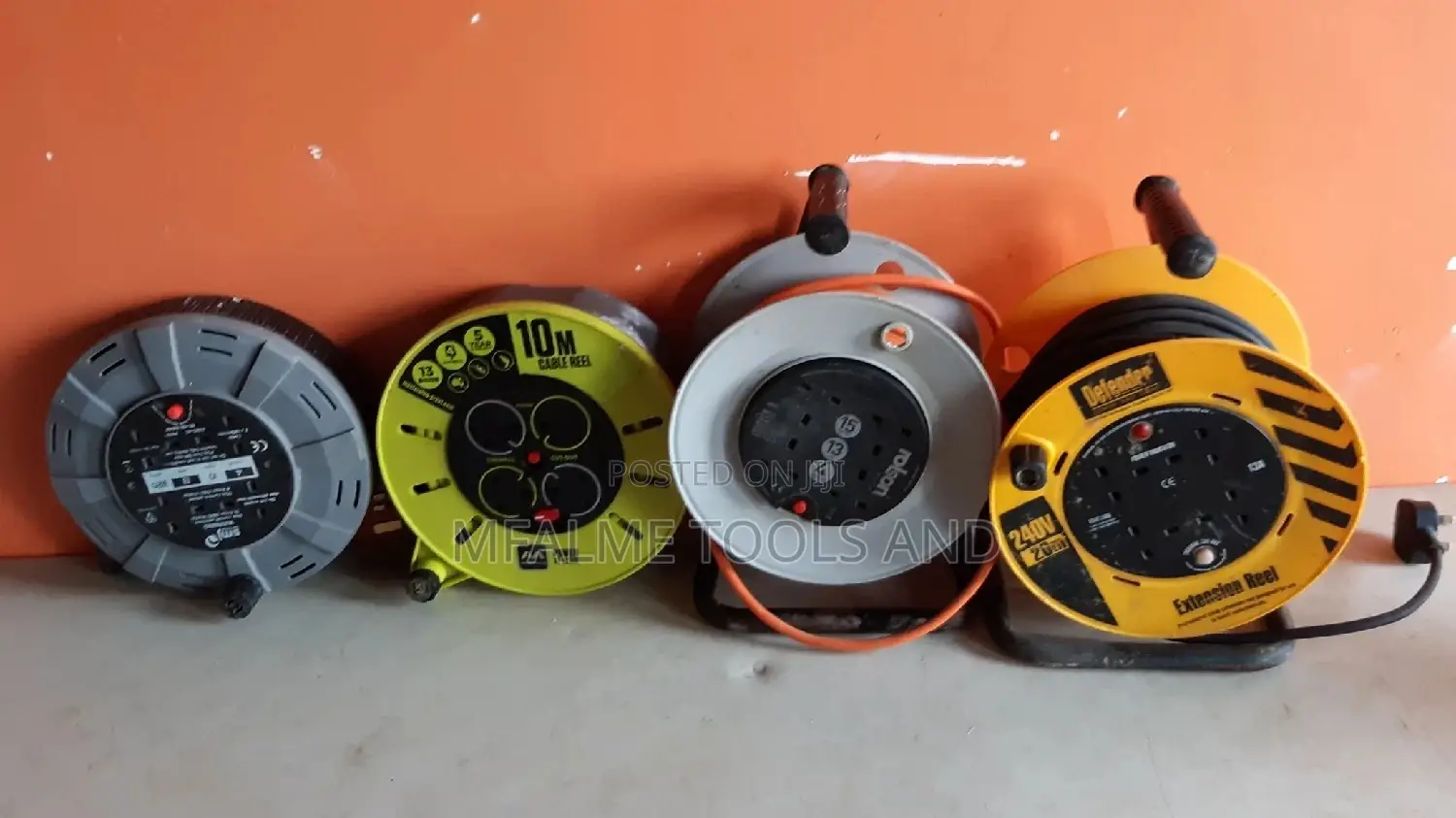 Extension Cable Reel -10m Heavy Duty 4 Sockets Genuine Ex-Uk