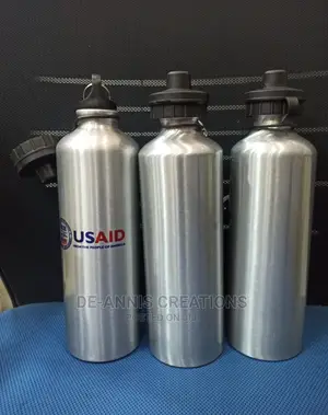 Silver Branded Water Bottles