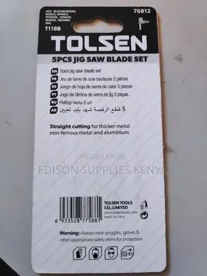 Jig Saw Blades 5pcs Tolsen T118B Metal 76812 Good Quality
