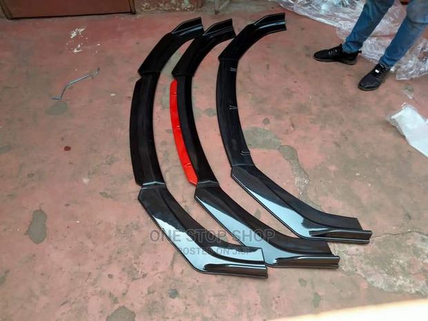 Black Plain,Black_red,Carbon Black Front Lip Universal Fit - main view