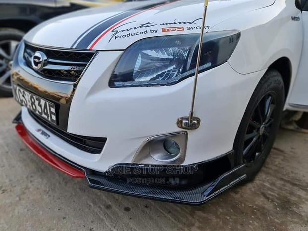 Car Fitted With Universal Carbon Red Fron Lip
