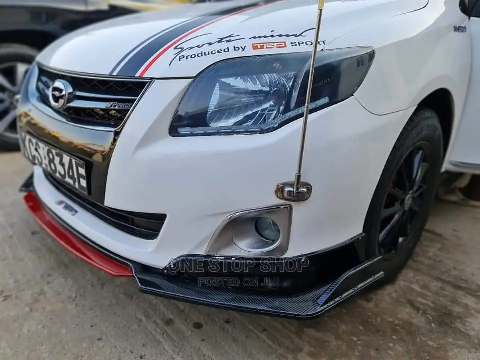 Car Fitted With Universal Carbon Red Fron Lip