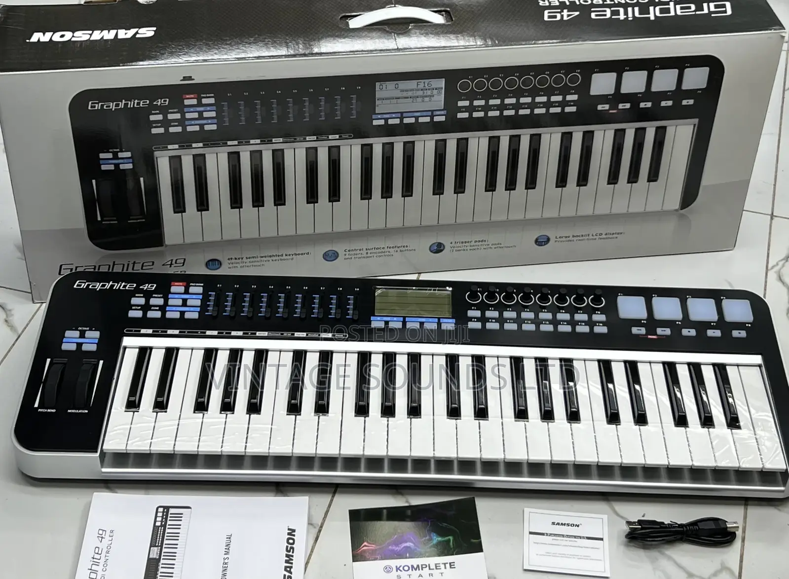 USB Midi Controller Keyboard Graphite 49