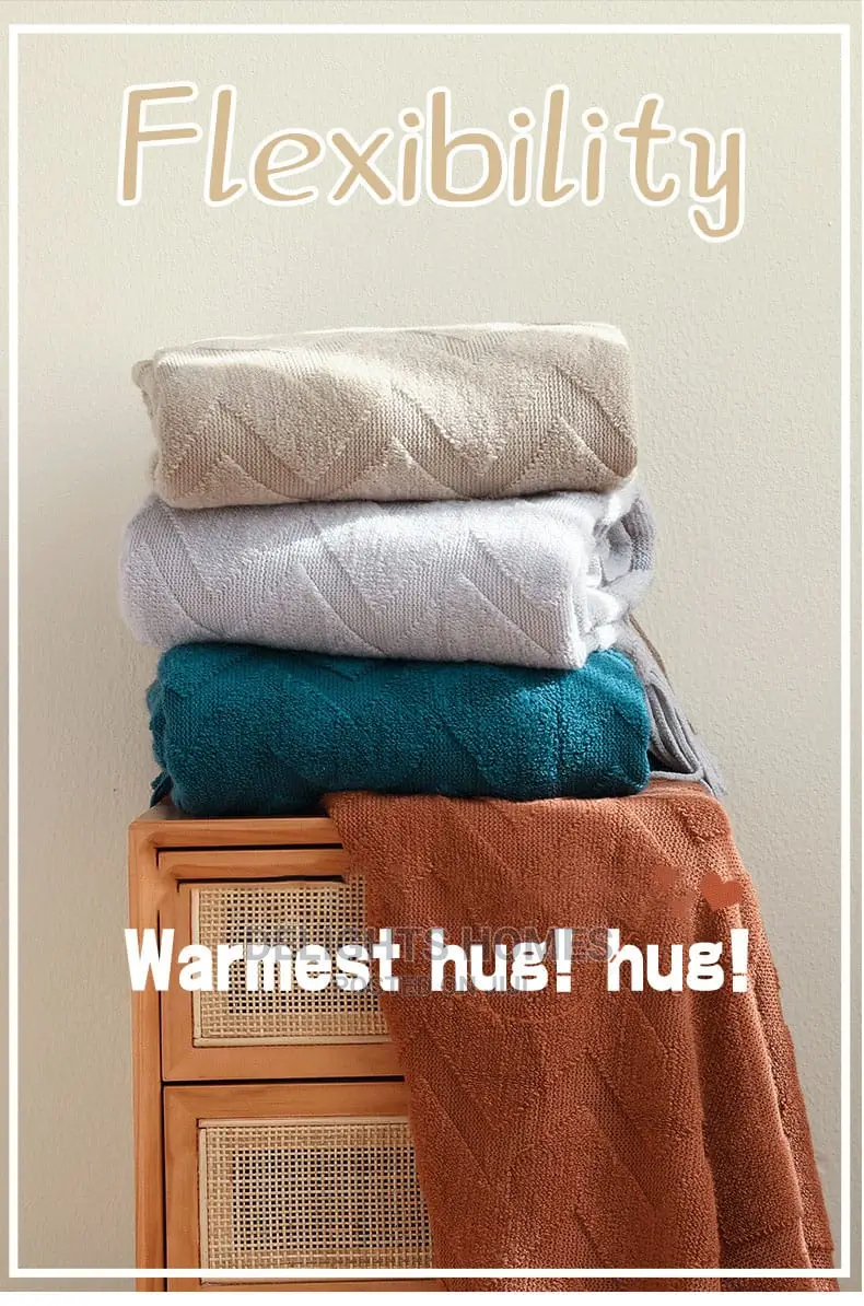 Soft Knit Throw Blankets With Tussle