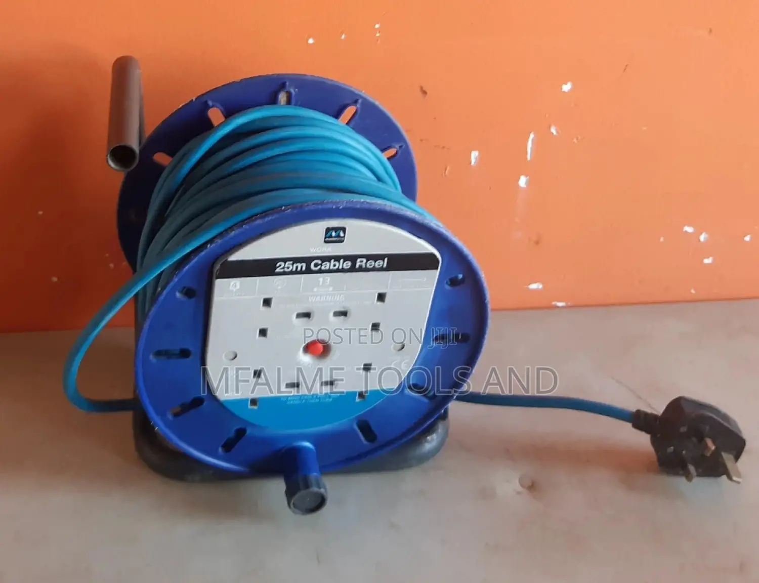 Extension Cable Reel -25m Heavy Duty 4 Sockets Genuine Ex-Uk