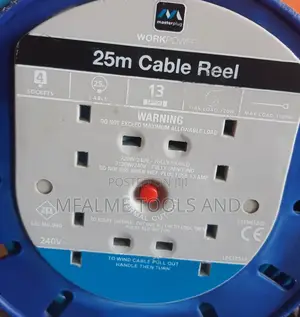 Extension Cable Reel -25m Heavy Duty 4 Sockets Genuine Ex-Uk