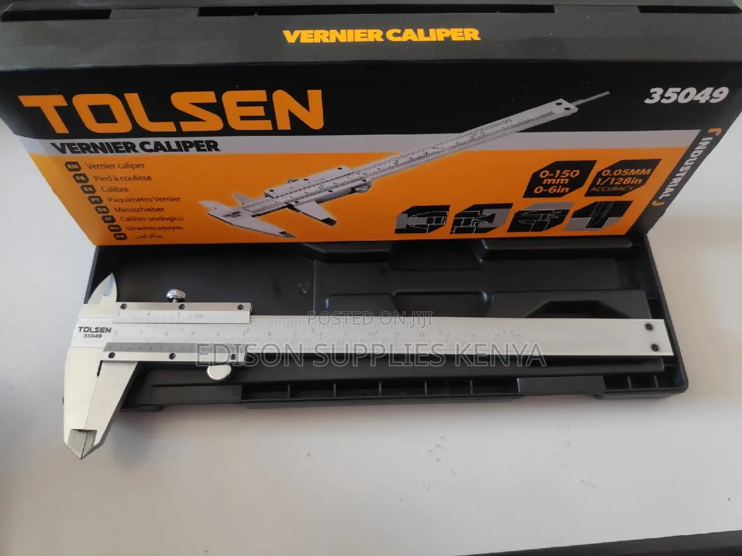 Tolsen Vernier Caliper 150mm 6" Heavy Duty Analog Caliper