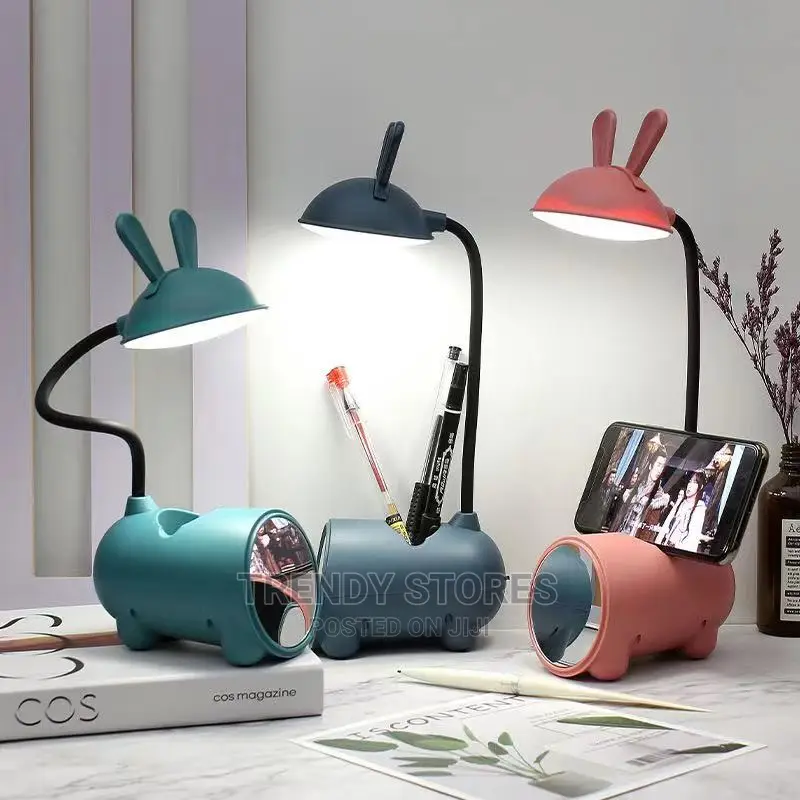 Rechargable Lamp With Mirror and Phone or Pens Holder