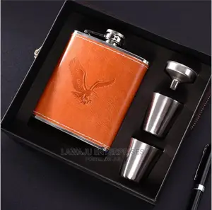Valentines Whiskey Flask With Two Tot Glasses Men Gift