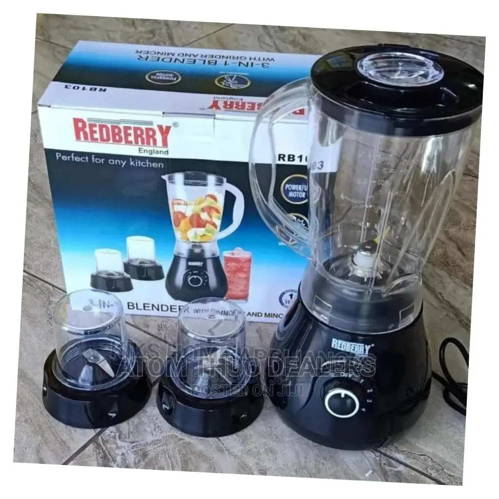 3 in 1 Redberry Blender 1.5 Ltr Unbreakable