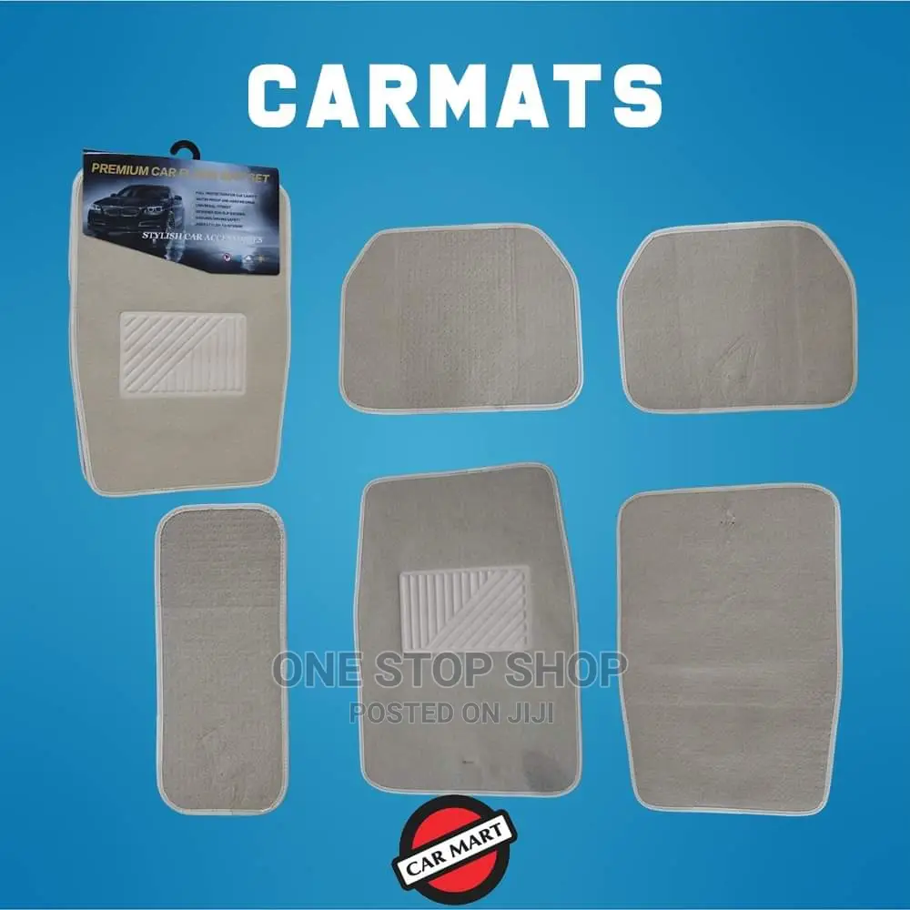 Grey 5pcs Grey Woolen Car Floor Mats
