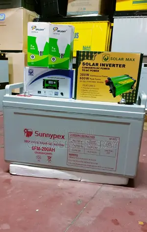 200ah Battery + Controller+ Inverter+ Dc Bulb