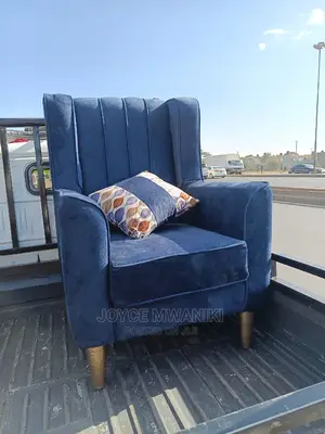 King Chair Navy Blue in Colour and a Pillow.