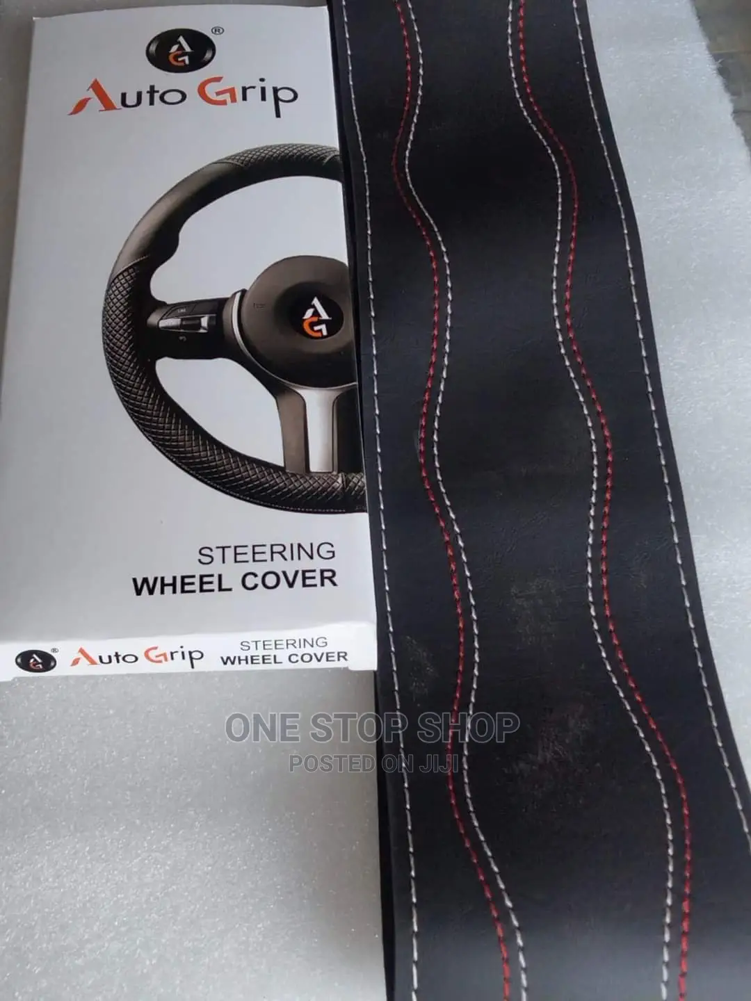 Auto Grip Leather Stitch Steering Cover( Withneedle+Thread)