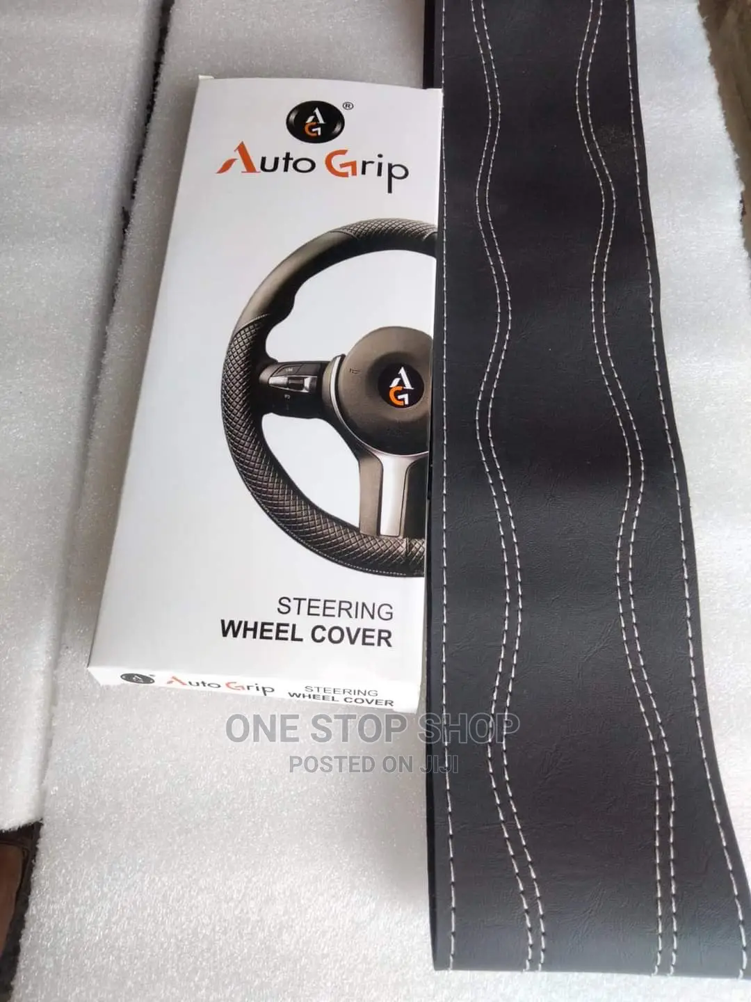 Auto Grip Leather Stitch Steering Cover( Withneedle+Thread)