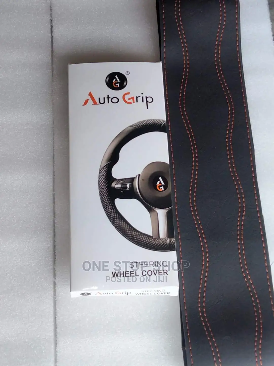 Auto Grip Leather Stitch Steering Cover( Withneedle+Thread)