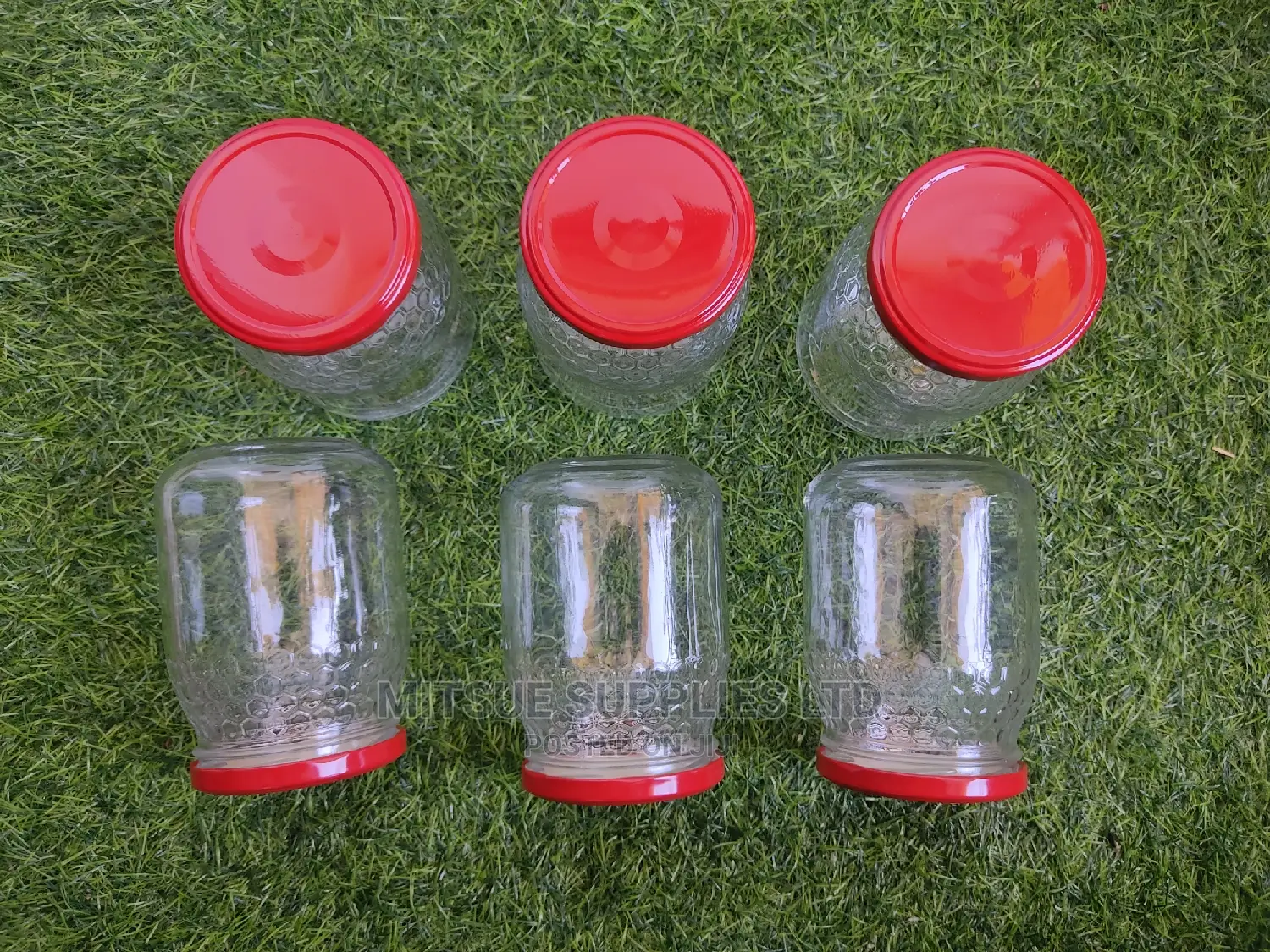 A Dozen Spice Jars 740ml -Short Round With Red Lid