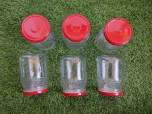 A Dozen Spice Jars 740ml -Short Round With Red Lid