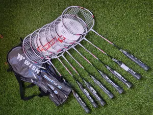 A Set Of 8 Beginner Badminton Rackets With Bags