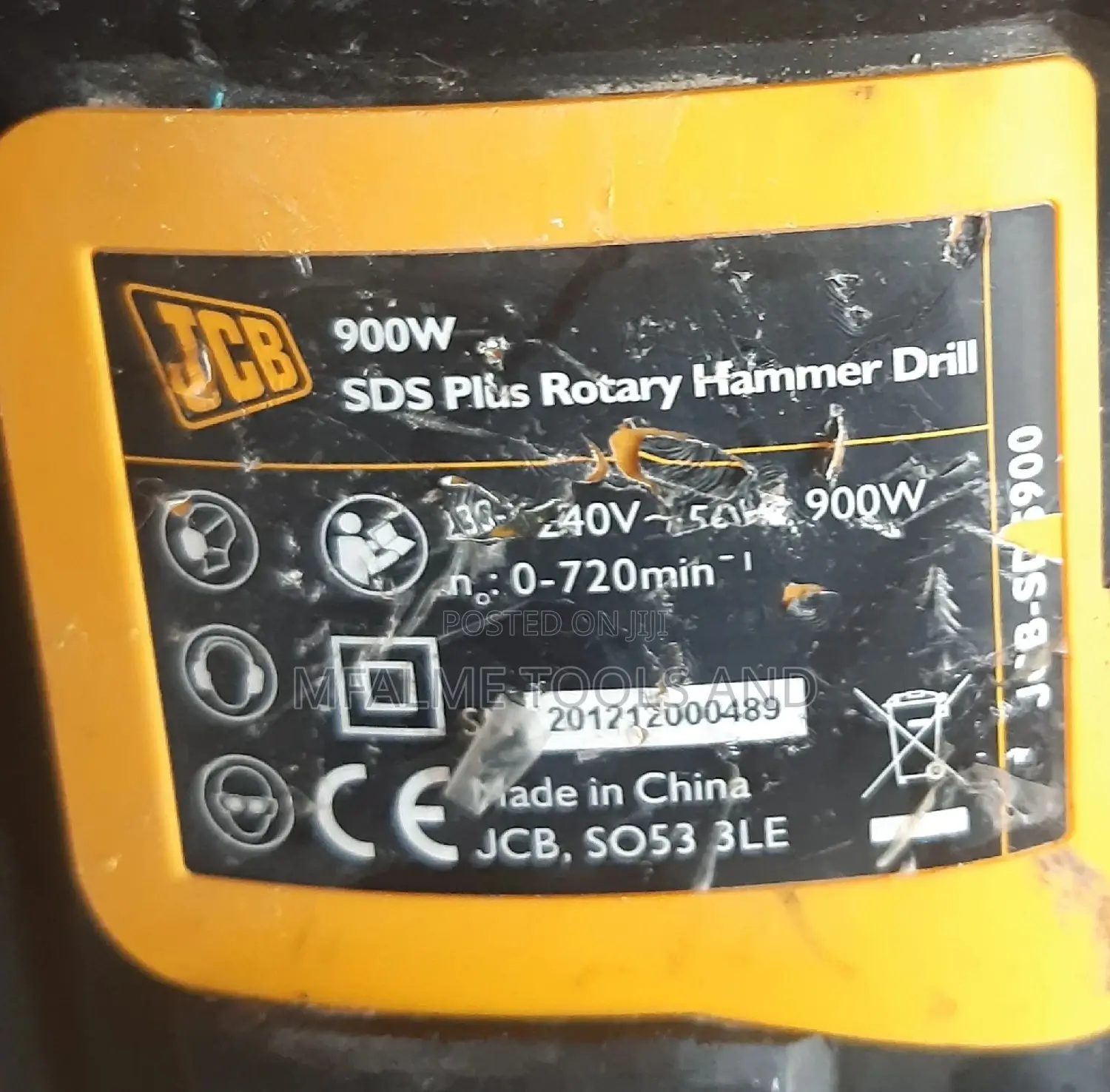 Hammer Drill - JCB 900w, Rotary 240v - Ex-Uk
