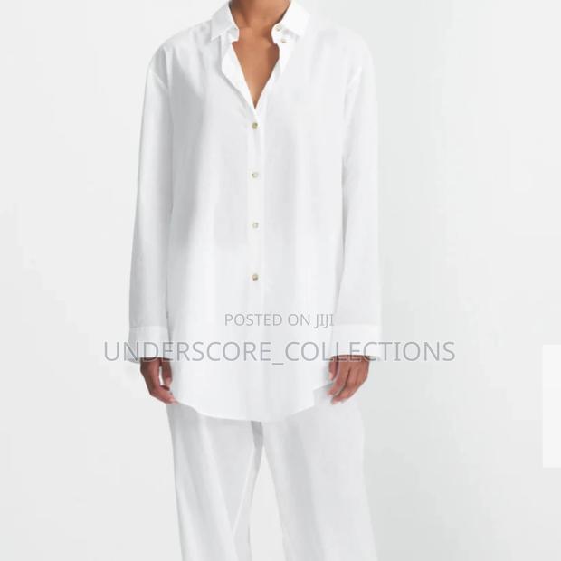 Unisex White Cotton Pyjama Set-Plus Size Fitting - main view