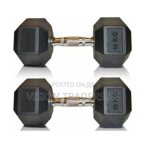 Hexagon 15kg Dumbbell - thumbnail 2