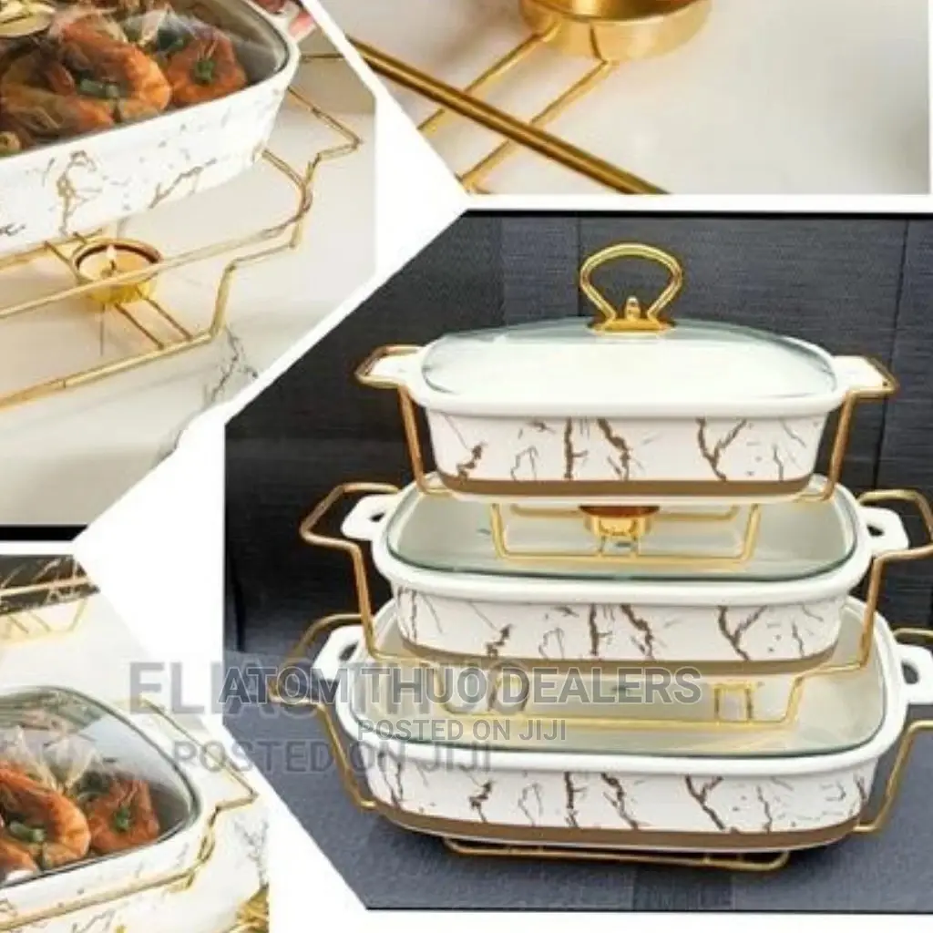 3pcs Ceramic Chaffing Dishes 3.5,2.5 1.8