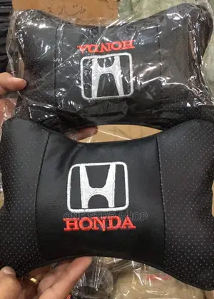 2pcs Black Honda Branded Neckrest Seat Pillows
