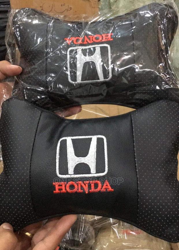 2pcs Black Honda Branded Neckrest Seat Pillows