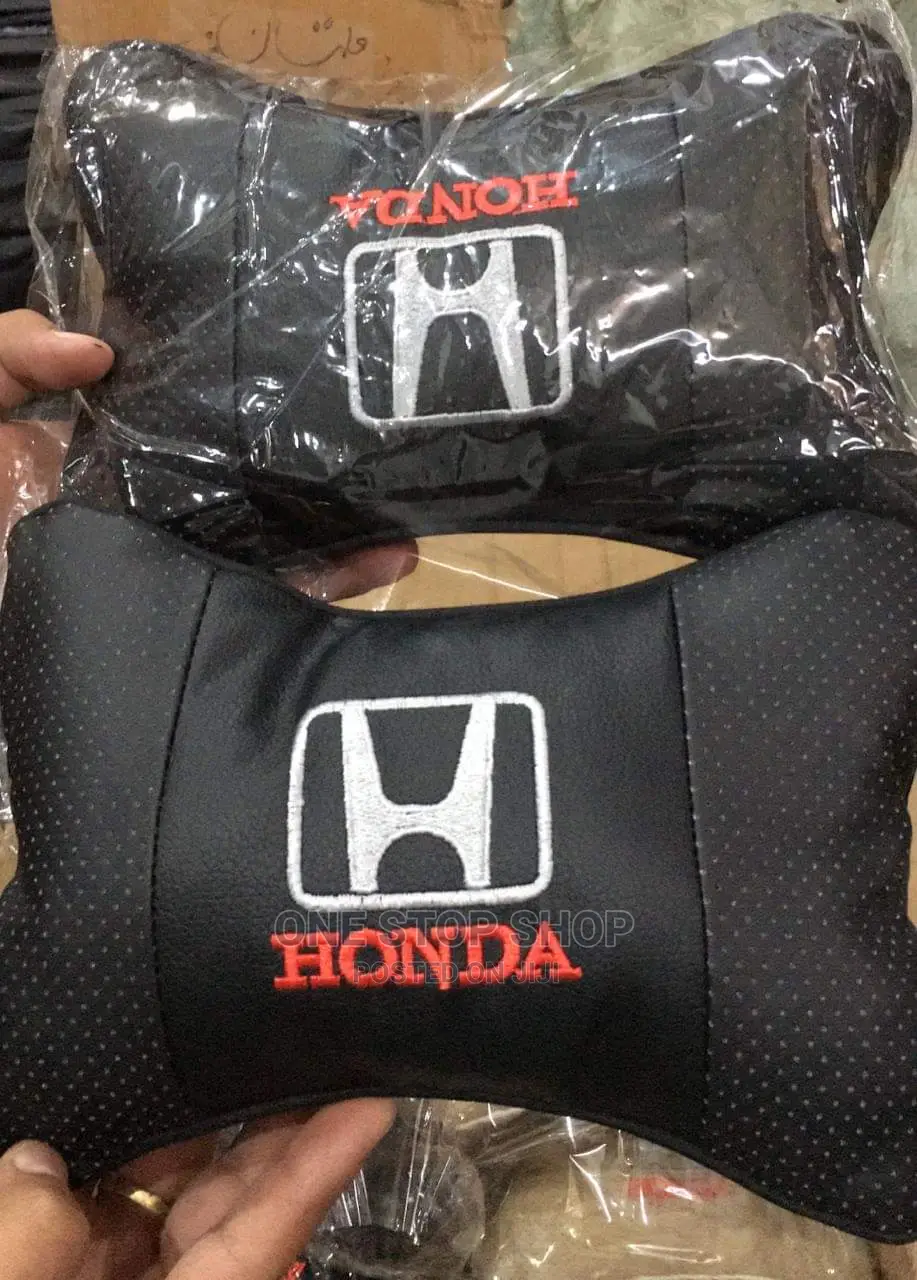 2pcs Black Honda Branded Neckrest Seat Pillows