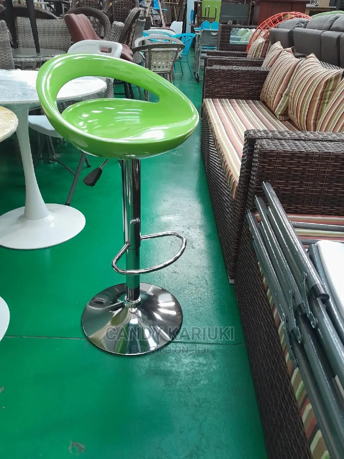 Green Kitchen Counter Stool